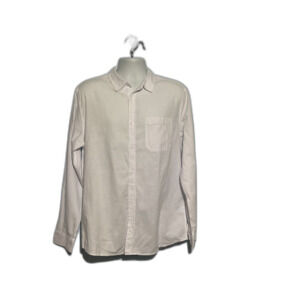 Men's White Long Sleeve Dress Shirt - Jekaoya Size L